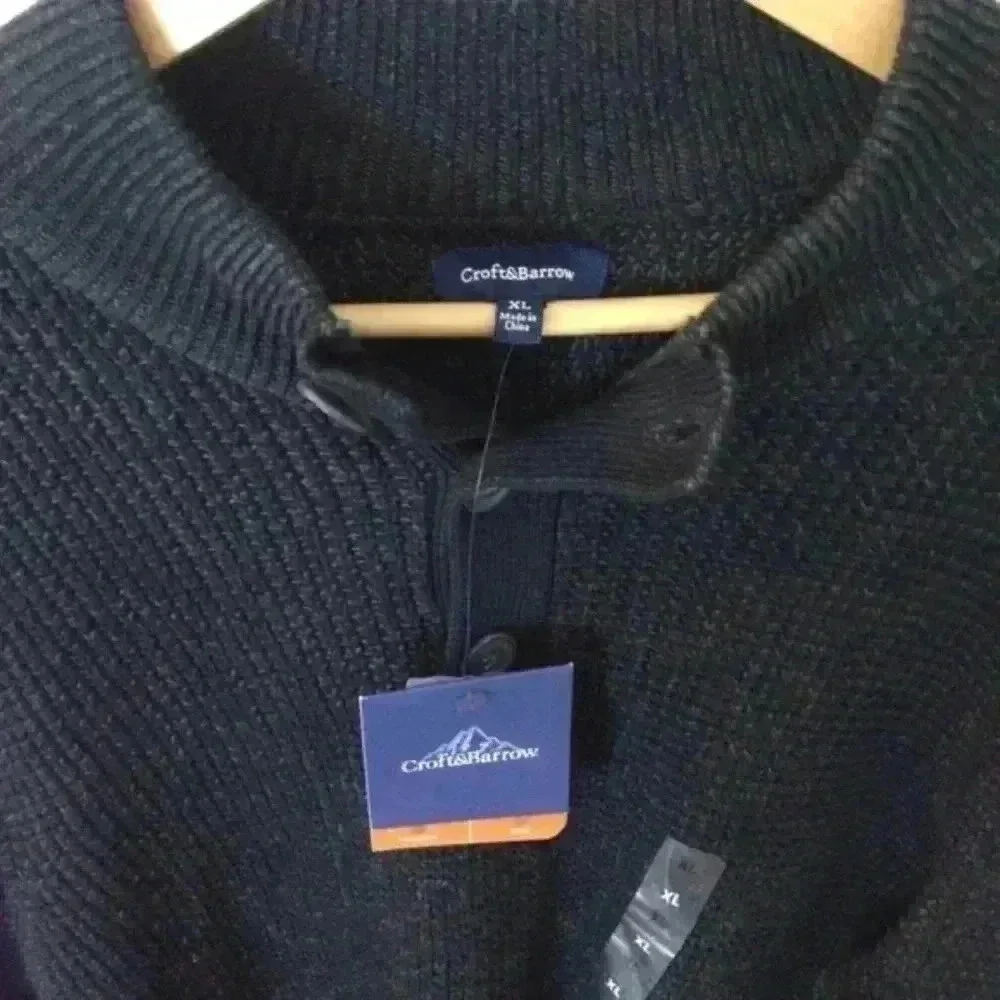 Croft & Barrow 1/4 Button Cotton Knit XL Sweater - Picture 2 of 6